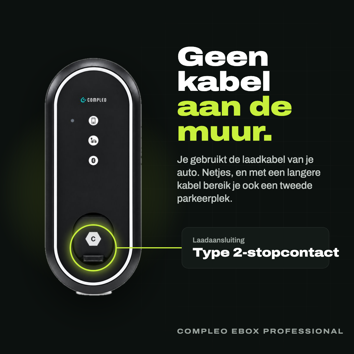 Compleo eBOX Professional laadpaal 22 kW met MID-meter, RFID en 4G