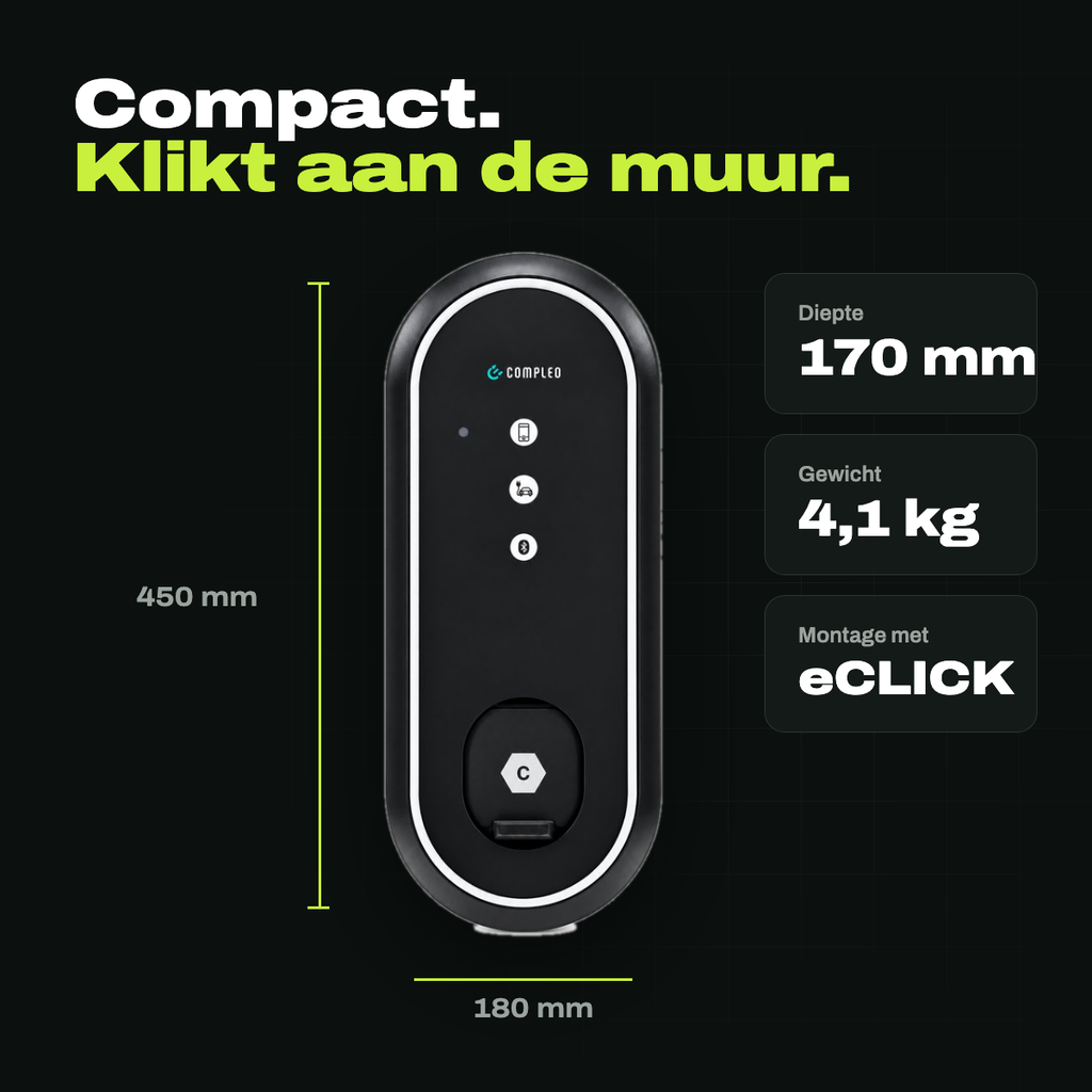 Compleo eBOX Professional laadpaal 22 kW met MID-meter, RFID en 4G