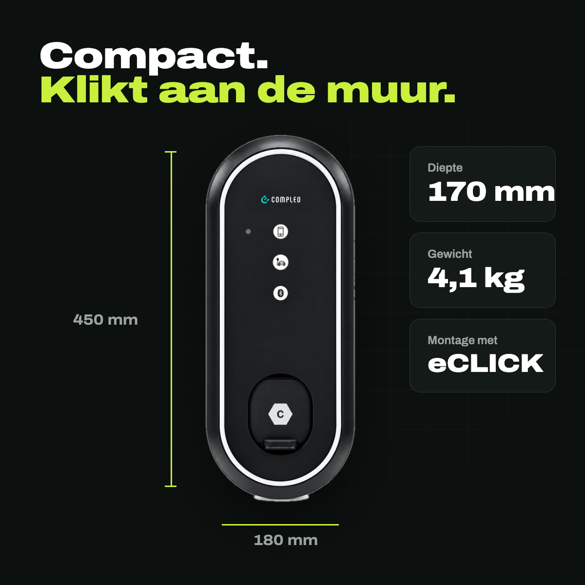 Compleo eBOX Professional laadpaal 22 kW met MID-meter, RFID en 4G